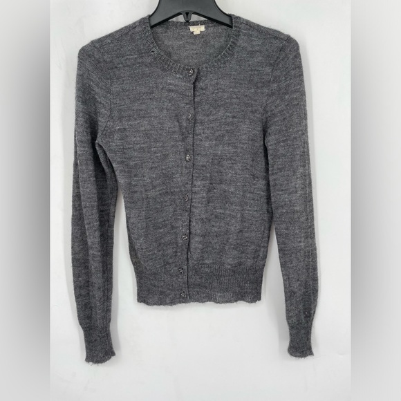 J. Crew Sweaters - J. Crew Alpaca Button Front Cardigan Sweater Women’s Medium Gray Preppy Y2K Twee